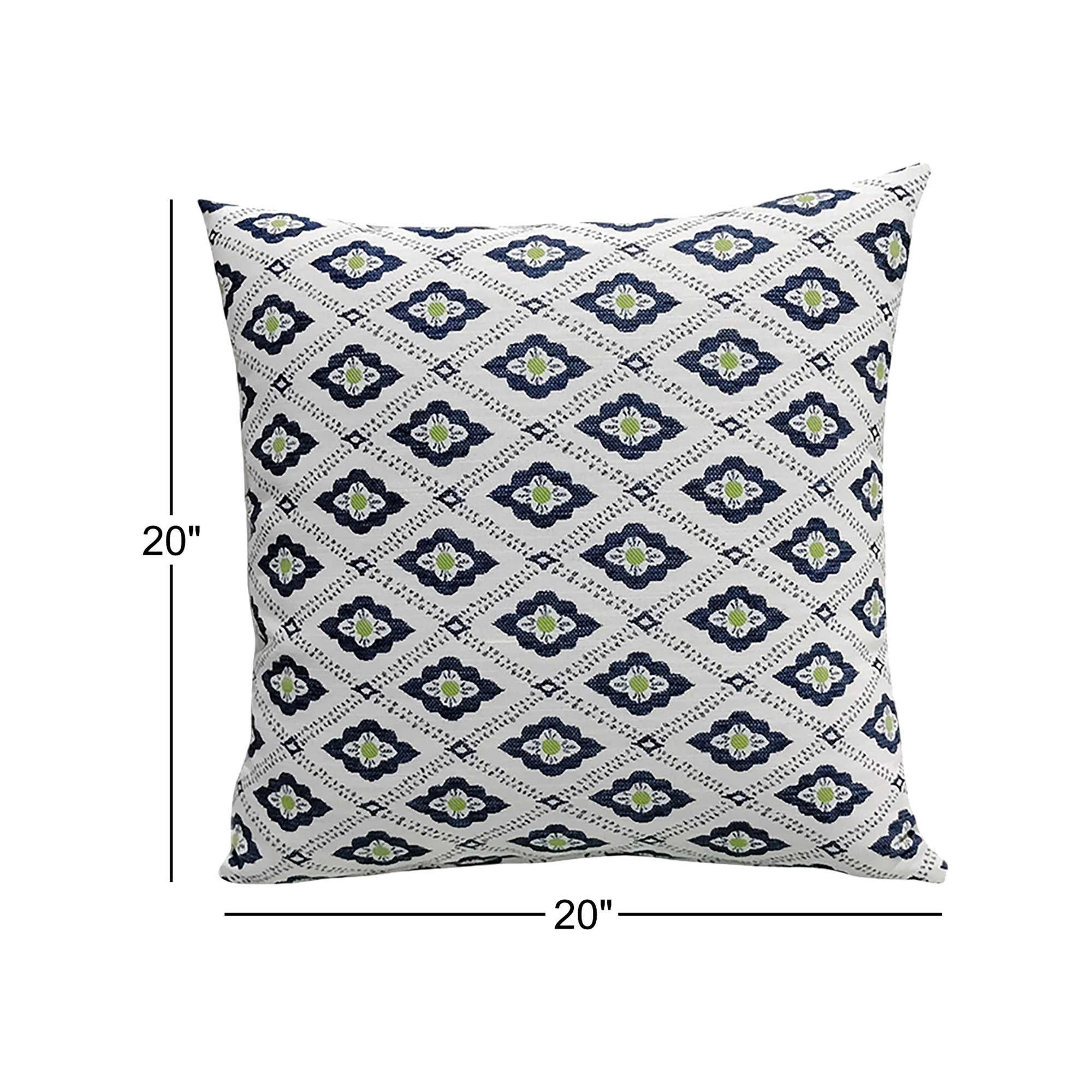 Liza Pillow Cover & Insert Square in Blue/Green/White, 20" x 20"