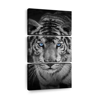 Tigre bleu sur toile, ensemble de 3 pièces