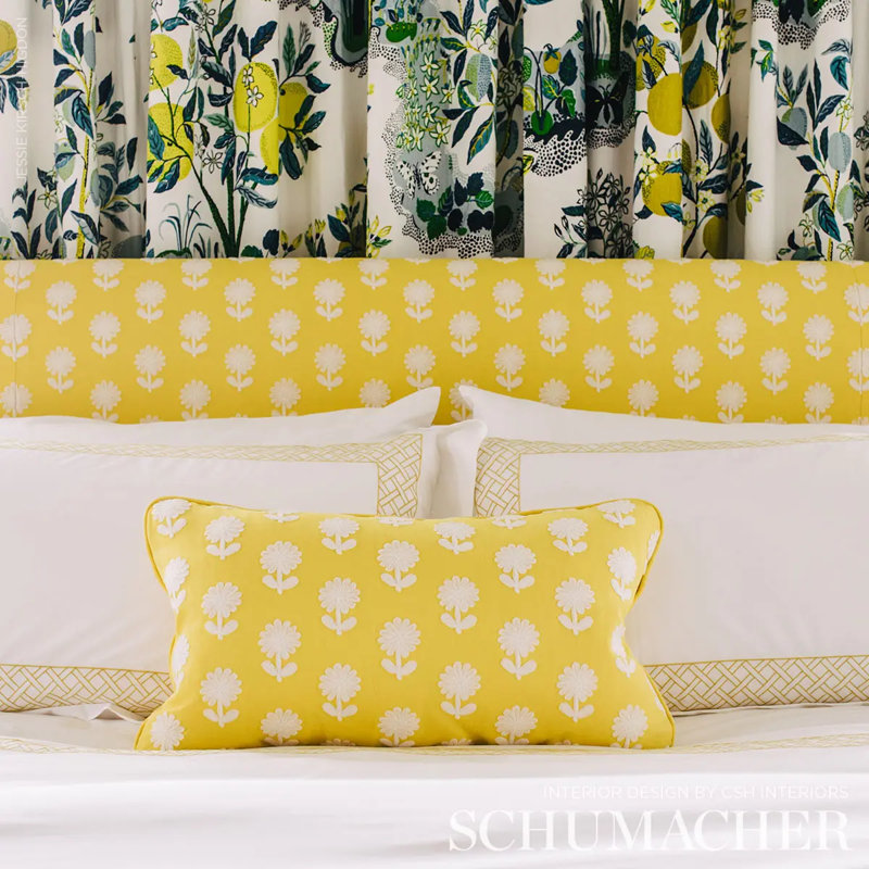 Paley Embroidery Fabric, Yellow
