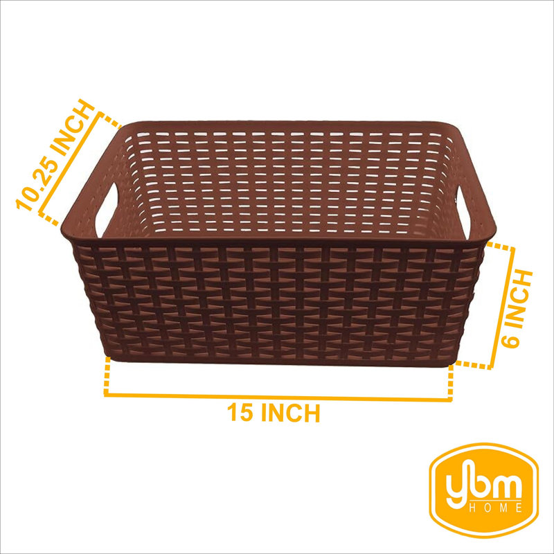 Organisateur de panier en plastique, Beige, Moyen