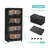 24" Wide Folding Storage Cabinet With Magnetic Doors, 4-Tier / 5-Tier Collapsible Plastic Organizer On Wheels (Black)
