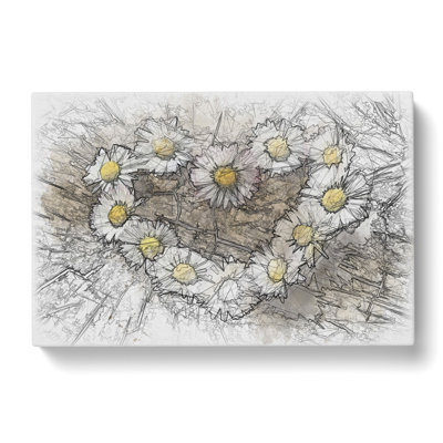 Daisy Heart Chain Sketch - Print