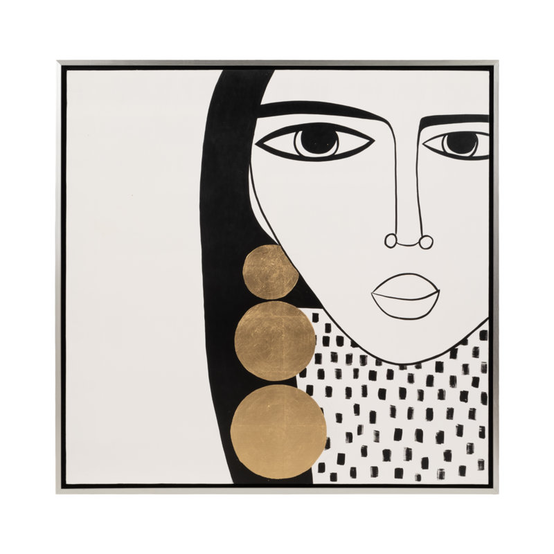 47X47 Hand Painted Gold Hoop Lady