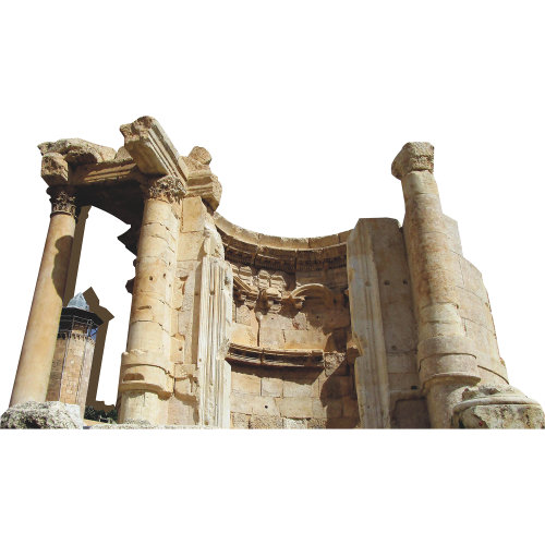 H13647 Temple de Vénus, colonnes, ruines romaines, Baalbek, liban, découpe, carton, debout, debout