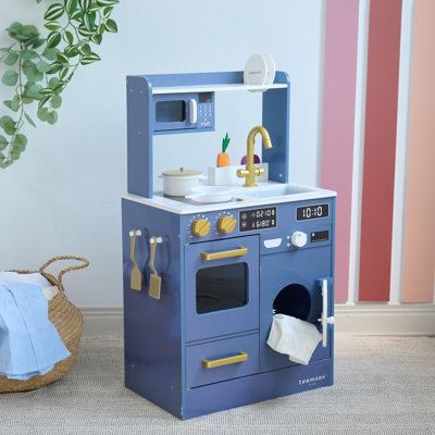 Teamson Kids  Lake Tahoe Wooden Play Kitchen With Washing Machine, Oven & Microwave