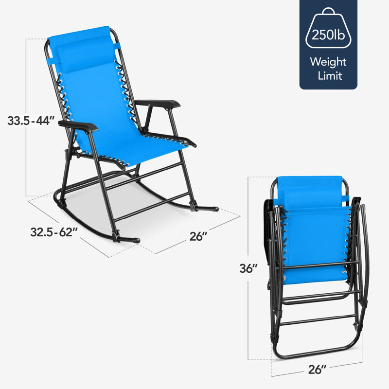 Outdoor Rocking Lounge Chair, Aqua Blue