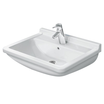 Duravit Starck 3 Ceramic 24" Wall Mount Bathroom Sink with Overflow