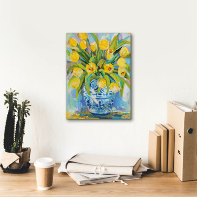 «Ginger Jar Tulips» par Jeanette Vertentes, art mural sur toile