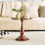 Table d'appoint moderne avec plateau en verre trempé et base artistique-407711041-407711043
