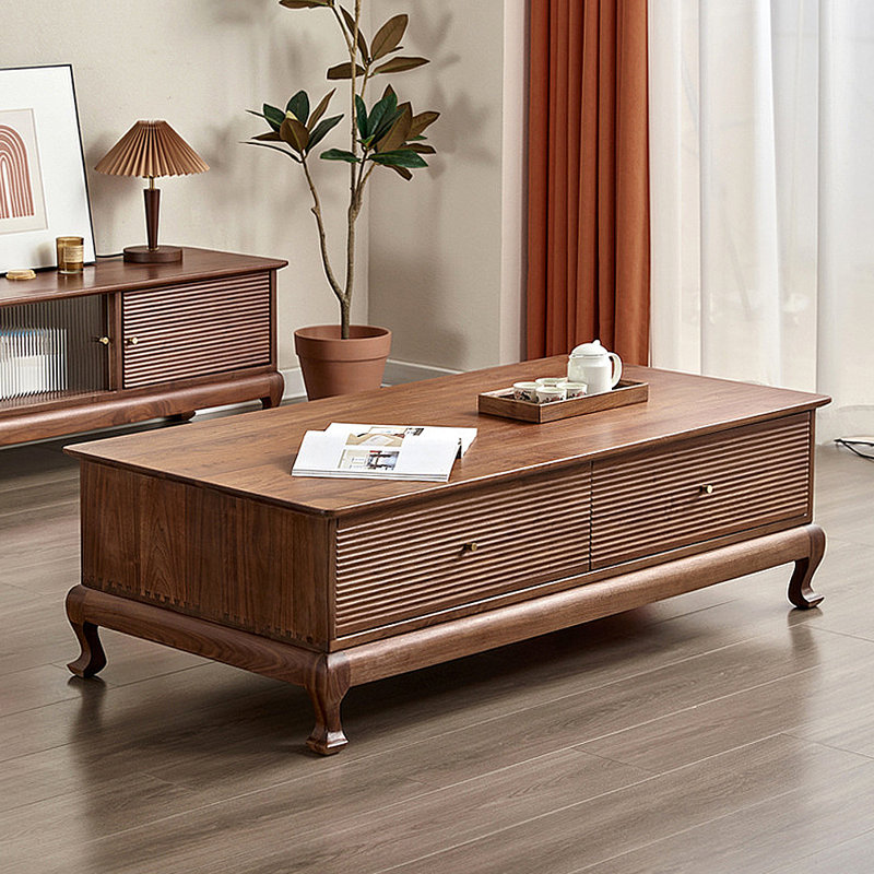 Table basse moderne avec rangement minimaliste, H 16,54 po x L 55,12 po x l 27,56 po