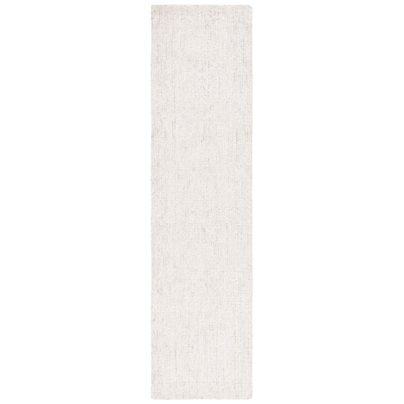 Tapis damassé en laine et coton pour animal de compagnie ébène bleu / ivoire, Tapis de couloir 2 pi 3 po x 9 pi