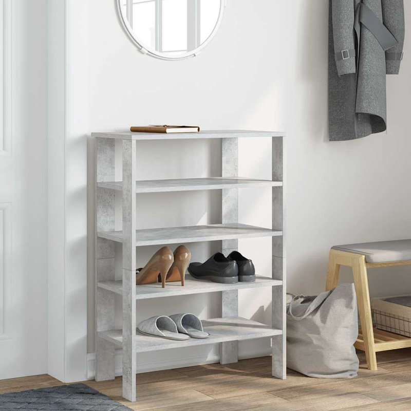 8 Pair Shoe Rack, Concrete Grey