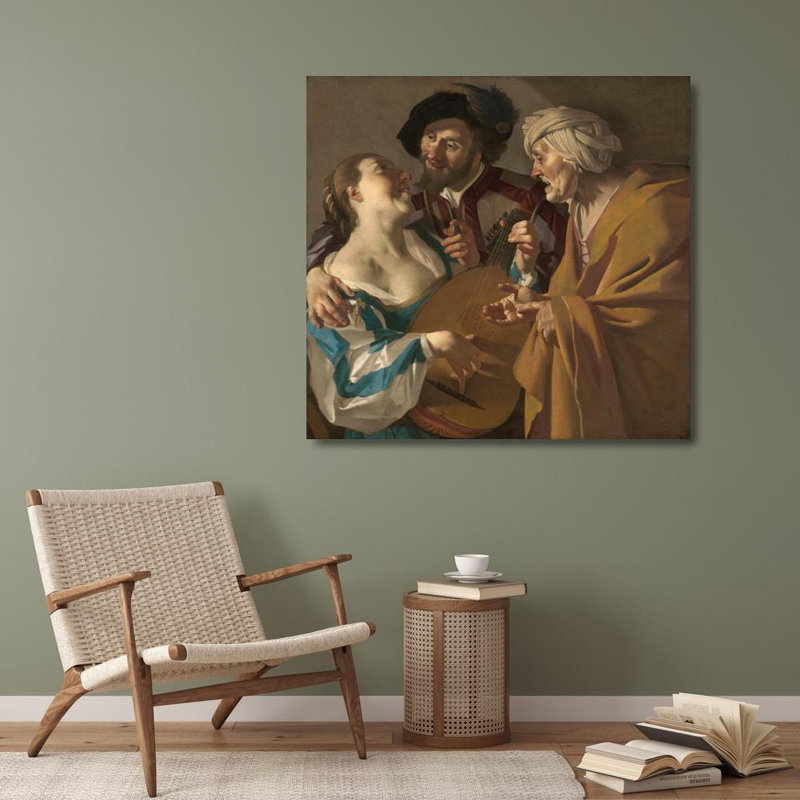 "The Procuress" par Dirck Van Baburen - Art mural sur toile tendue avec châssis, H 40 po x l 28 po