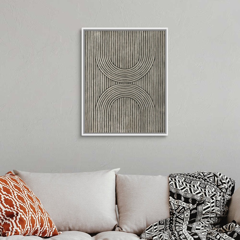 «Cedar Grooves II» par Vanna Lam, reproduction d'art graphique sur toile, H 32 po x l 26 po x P 1,75 po, Cadre flottant blanc
