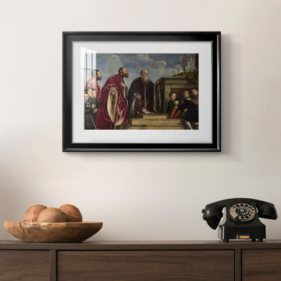 The Vendramin Family Venerating a Relic of the True Cross-Titian-Framed - Matted and Framed Under Acrylic Glass, Large Living Room Wall Art