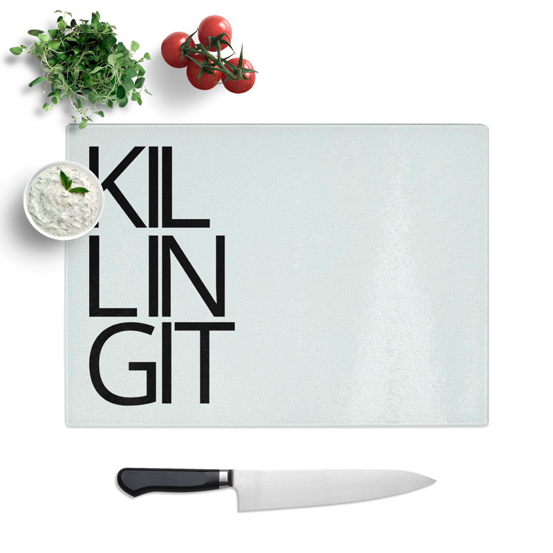 Killing It Typography Chopping Board, 0.4cm H x 28.5cm W x 39cm L