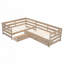 Lit plateforme simple en forme de L avec trois tiroirs de rangement-2124934611