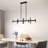 8 - Light Dimmable Industrial Linear Kitchen Island Chandelier With Metal Accents for Pool Table Dining Room-433209134-430712879