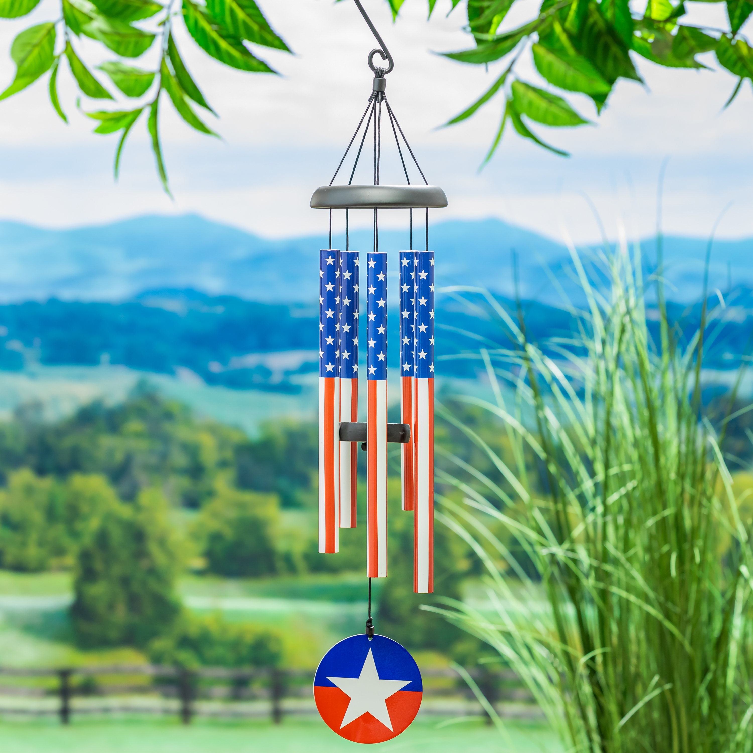 Canora Grey Sidki 27" H Printed Hand Tuned Wind Chime, Americana Wayfair
