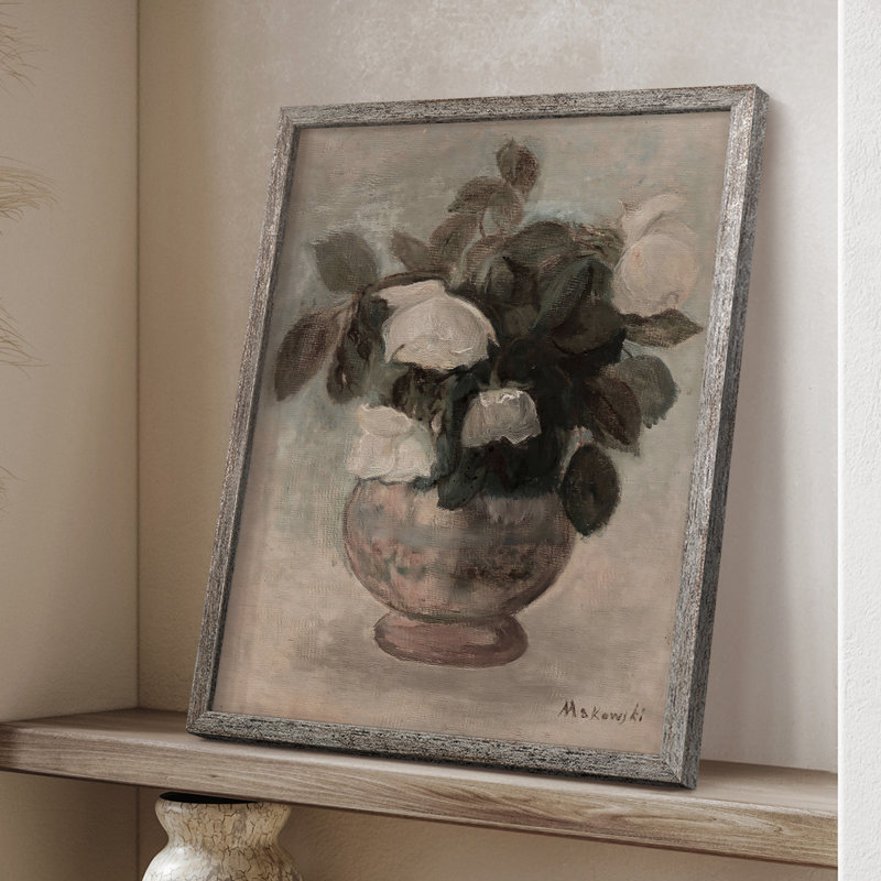Impression florale vintage encadrée XCVI - bois massif