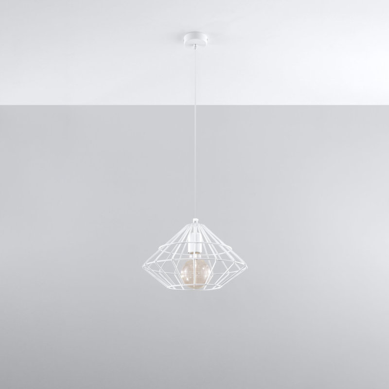 1 - Light Stainless Steel Pendant, White