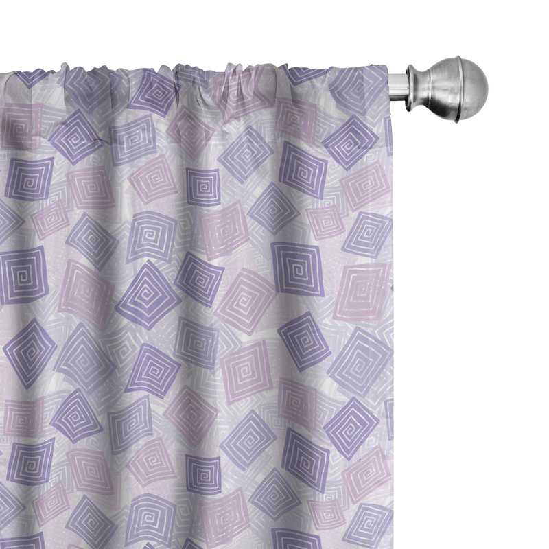 Geometric Semi-Sheer Rod Pocket Sliding Panel, 28" x 84"
