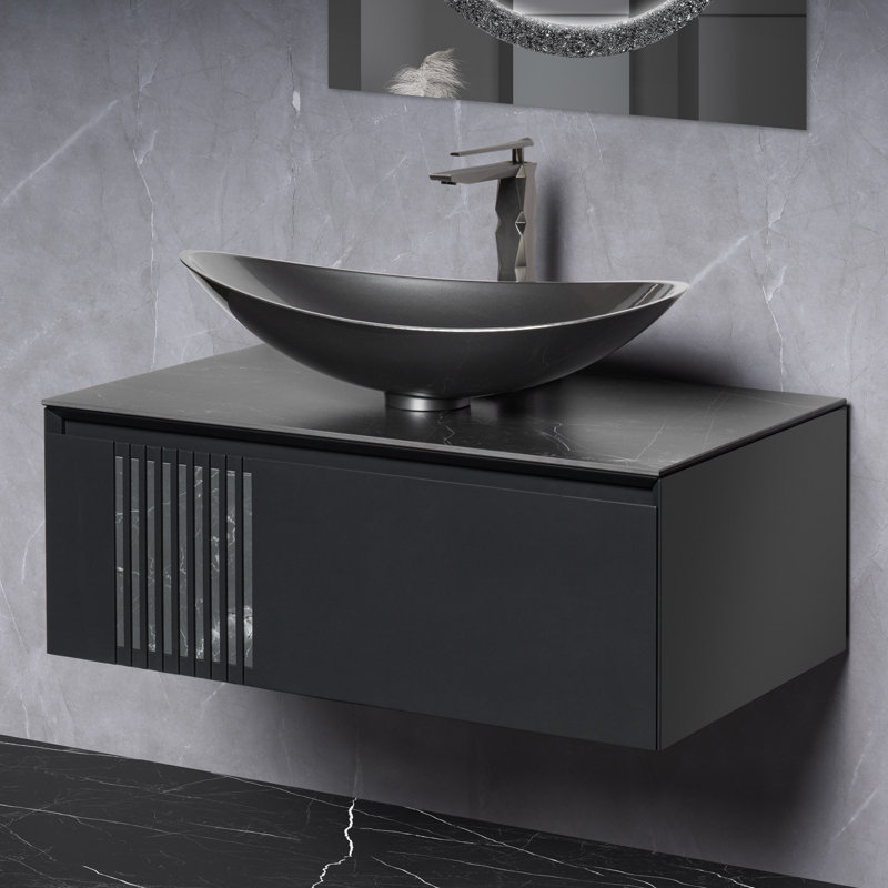 Gioia 31.56'' Single Bathroom Vanity with Porcelain Top
