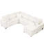 Canapé modulaire de 112,2 po de couleur crème avec lit escamotable pour décoration intérieure moderne, bac de rangement mobile, 3 coussins coulissants et élégant-689158323
