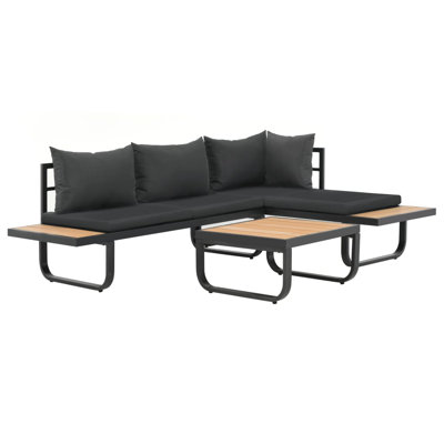 Ensemble de canapés modulaires d'extérieur en aluminium anthracite