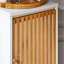 Armoire de salon avec porte à lattes en bambou - naturel / blanc