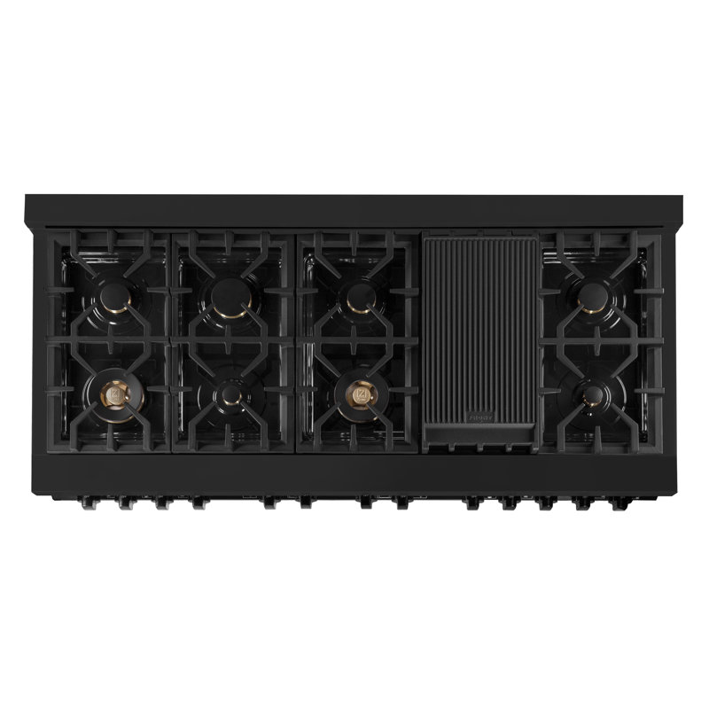 ZLINE 60" Legacy Dual Fuel Range w/ 9 Burners & 2 Electric Ovens in Black Stainless Steel