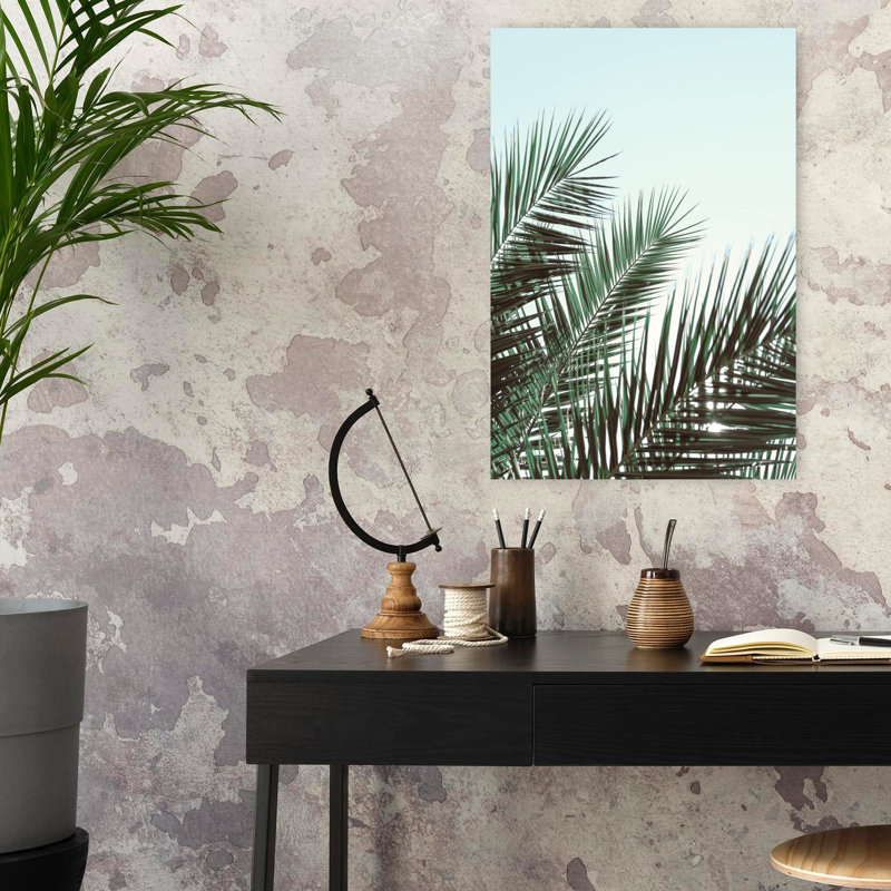Art contemporain, art tropical abstrait Palm Summer, H 24 po x l 16 po