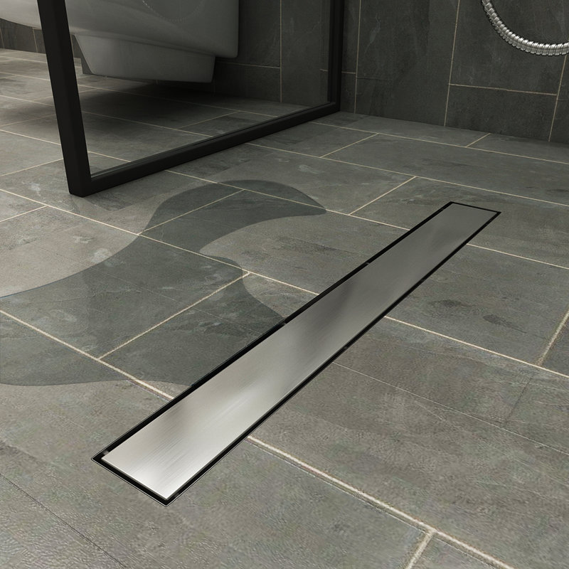 Jabes 11cm Linear Grid Shower Drain, 10cm H x 11cm L x 110cm W