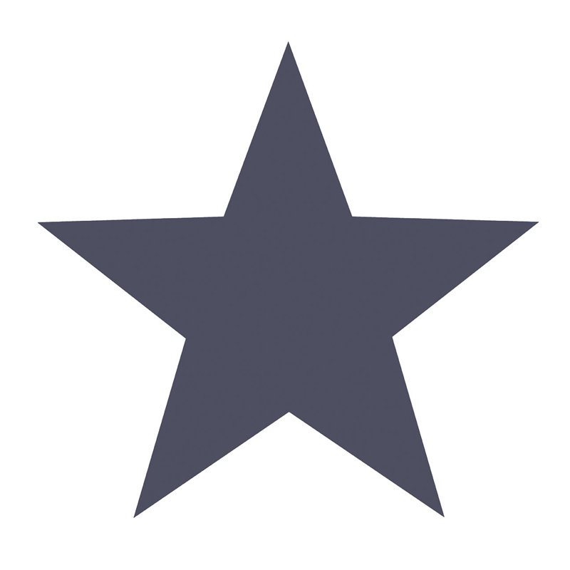 Deauville 2 Large Star Design 33' L x 21" W Wallpaper Roll, Navy Blue/White
