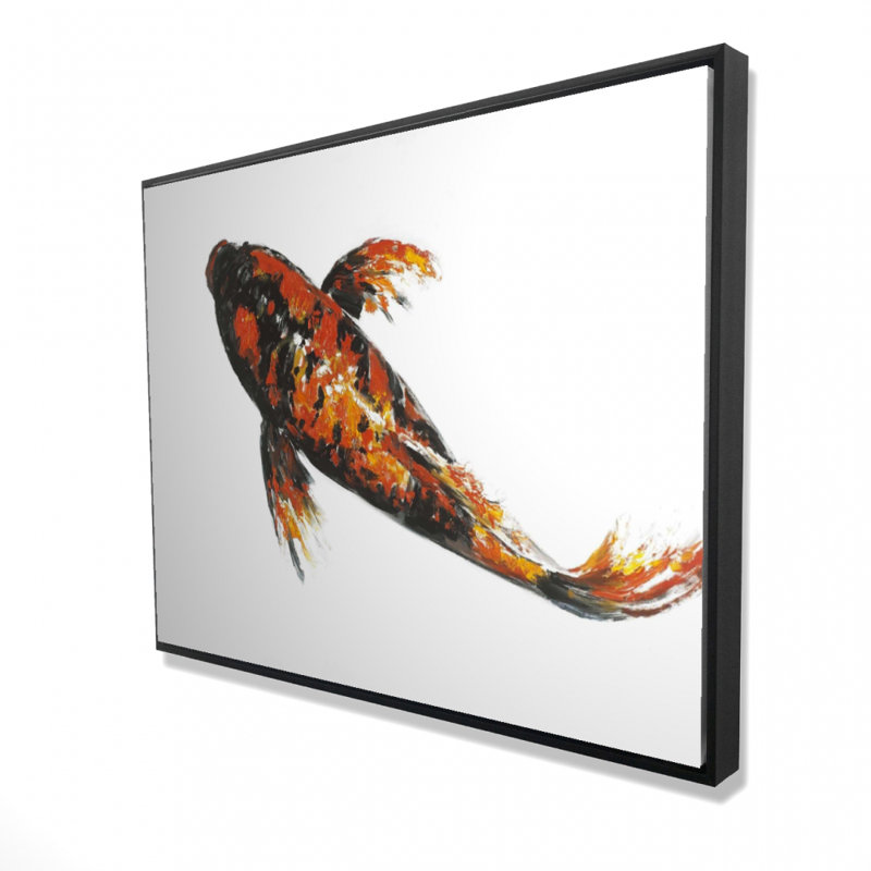 Red Butterfly Koi Fish Print On Canvas