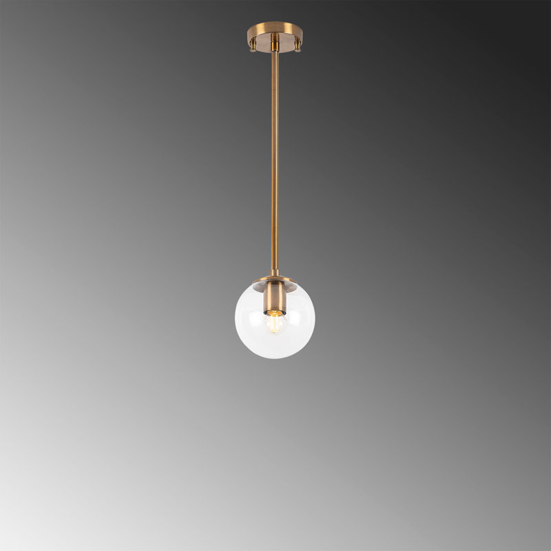 Luminaire suspendu sphère 1 lumière Madiun, Or