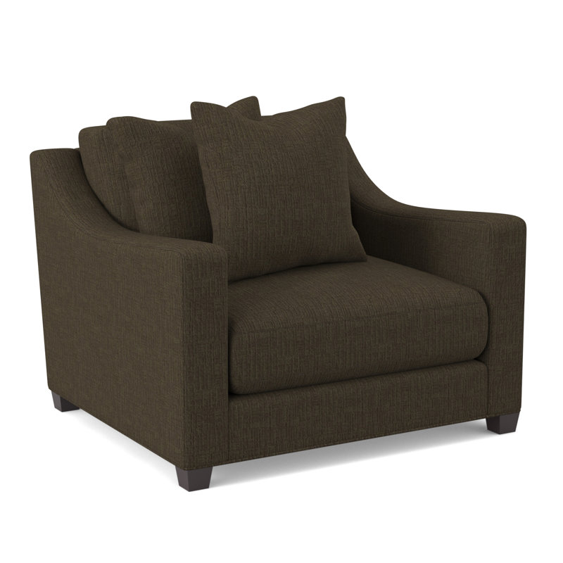 Fauteuil en polyester l 45 po Zoraya, Chenille olive céleste