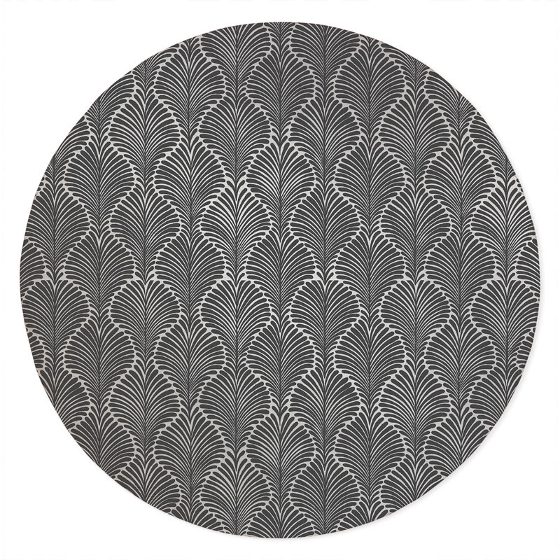 Elegant Palms Non-Slip Outdoor Rug, Round 5'