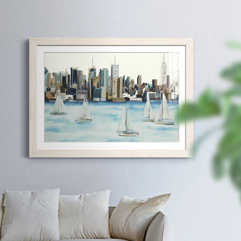 Boat City Boat City - peinture encadrée, H 23,5 po x l 31,5 po x P 1,5 po, Papier encadré blanc, Oui