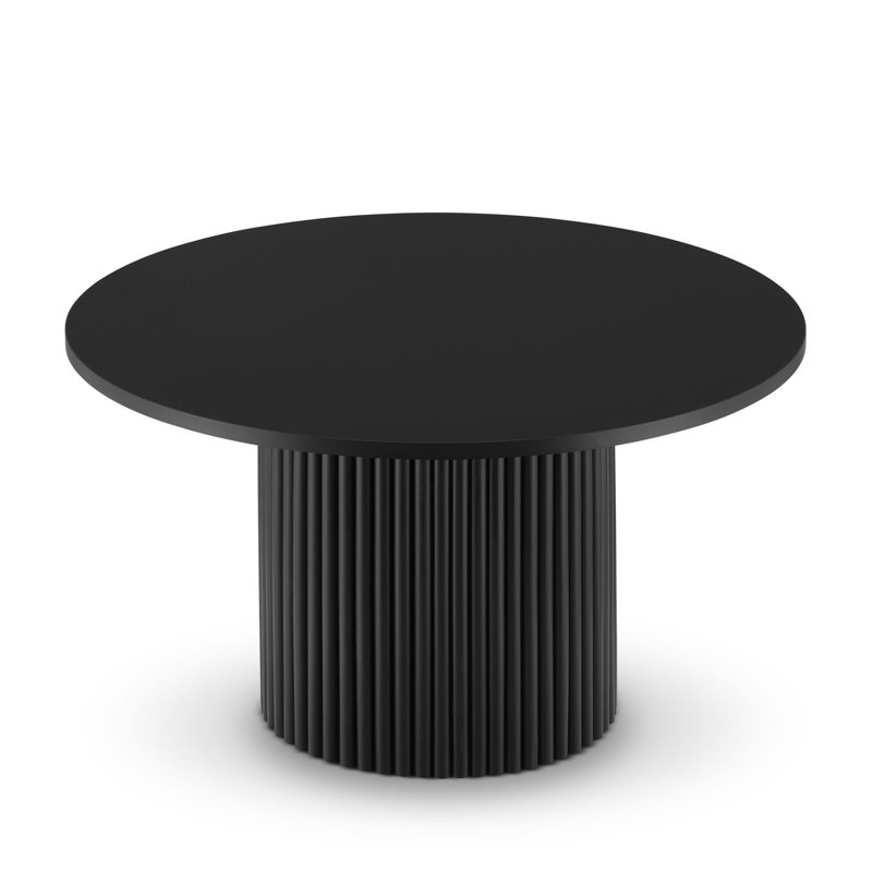 Drum Coffee Table, Black, 75cm H x 59cm L x 59cm W
