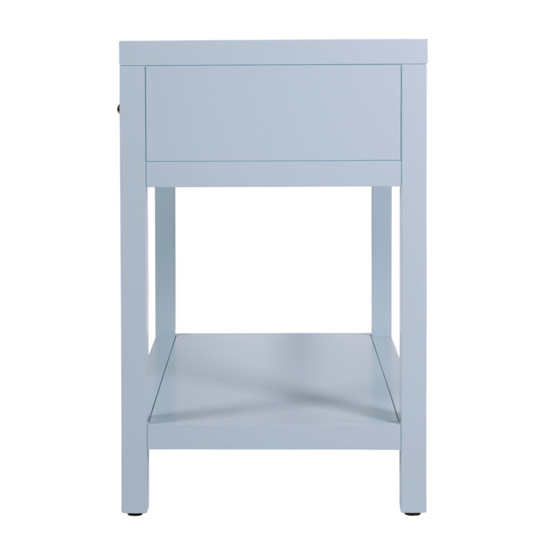 Nora 30 in. W Wood 1 Drawer Wide Nightstand with Shelf, Light Blue