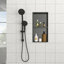 Double tablette de niche en acier inoxydable, noir acier