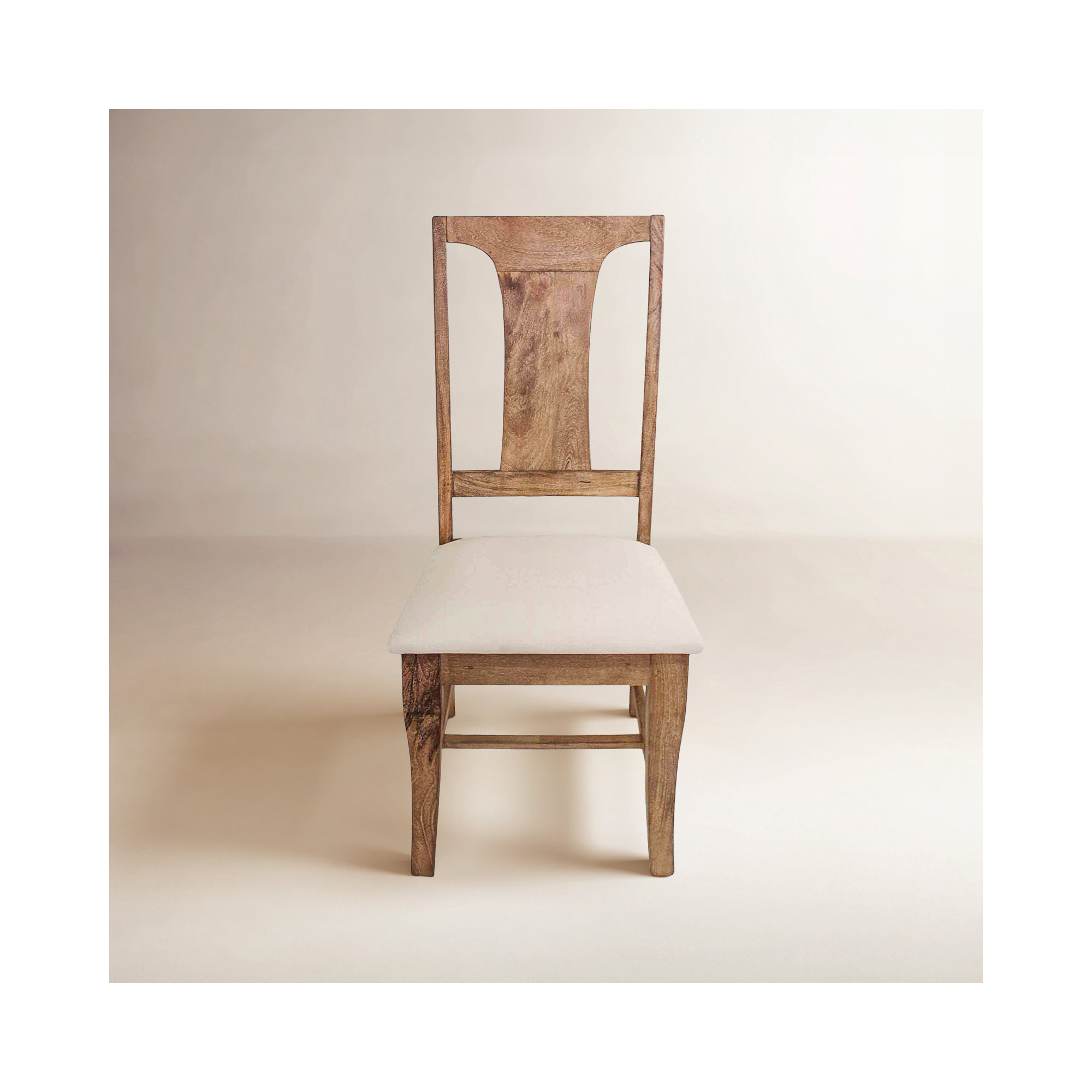Lyons Dining Chair, Antique Oak, Beige
