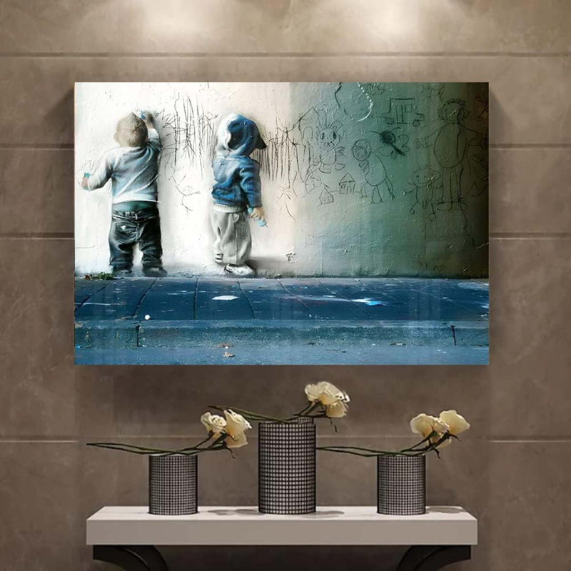 40*30,Banksy Street Graffiti Wall Art Decor Large Abstract Pictures Painting.