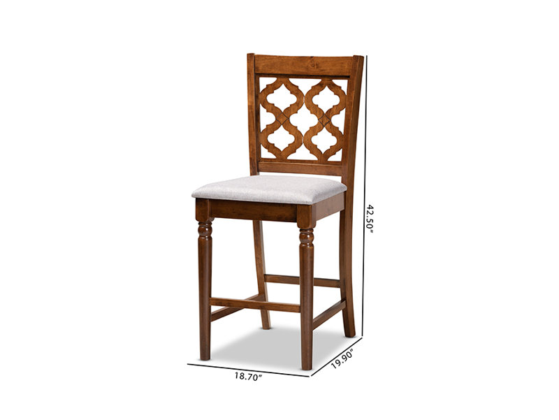 Tabouret de comptoir 25 po Britiany, Polyester gris