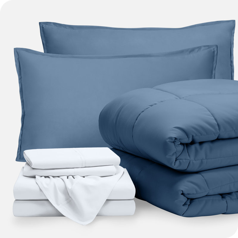 Modern & Contemporary Comforter, Coronet Blue/White, California King Comforter + Pillowcases