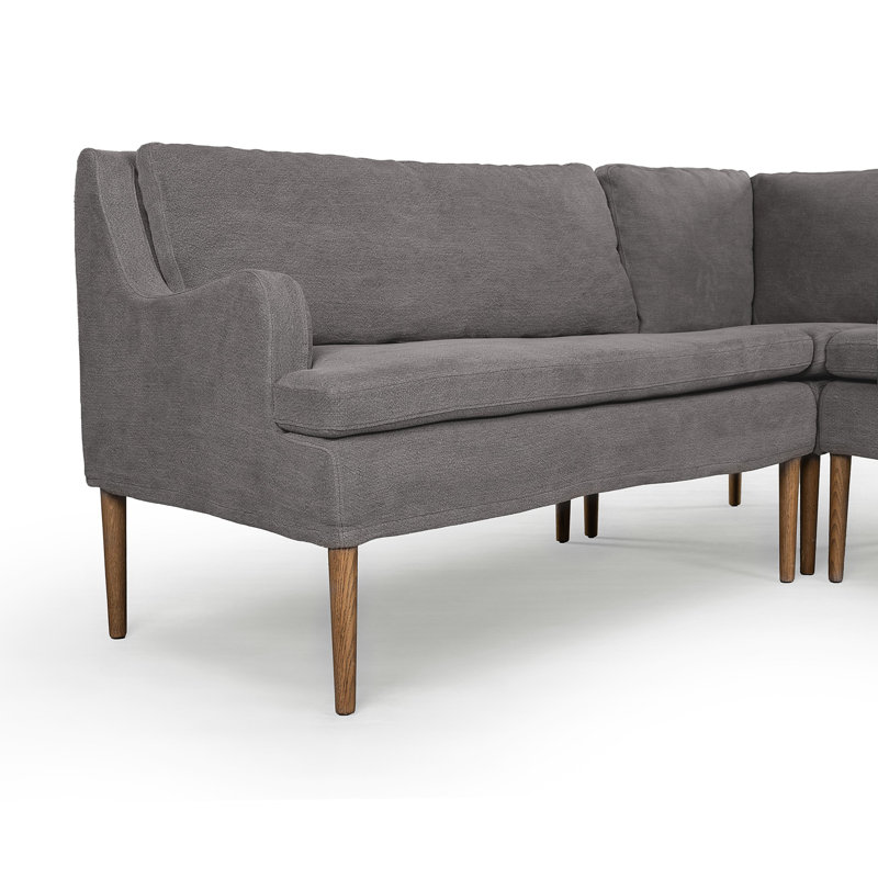 Aurelia Modular 3-Piece Slipcover Sectional, Broadway Coffee Linen, Left Hand Facing, 34.5" H x 99" W x 76" D