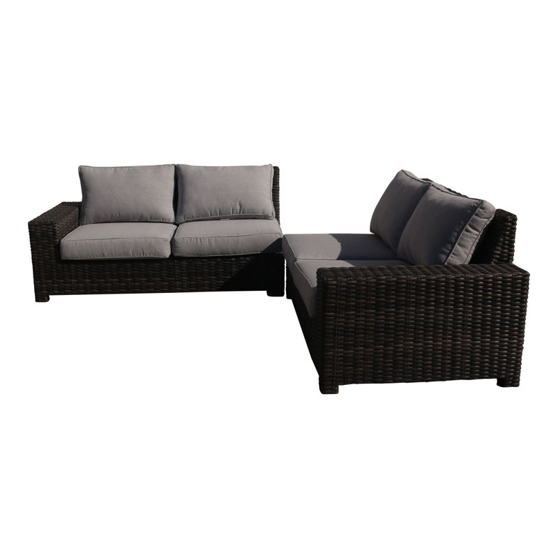 Thunell 64'' Wide Wicker Patio Sectional with Cushions