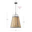 Luminaire suspendu rustique rétro en bambou à 3 lumières homologué ETL Ameera