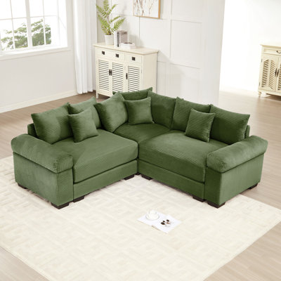 Canapé modulaire surdimensionné surdimensionné en nuage, canapé modulaire convertible avec accoudoirs très larges à assise profonde, 10 coussins décoratifs en velours côtelé de qualité supérieure, conception ergonomique, assemblage facile, pour les salons